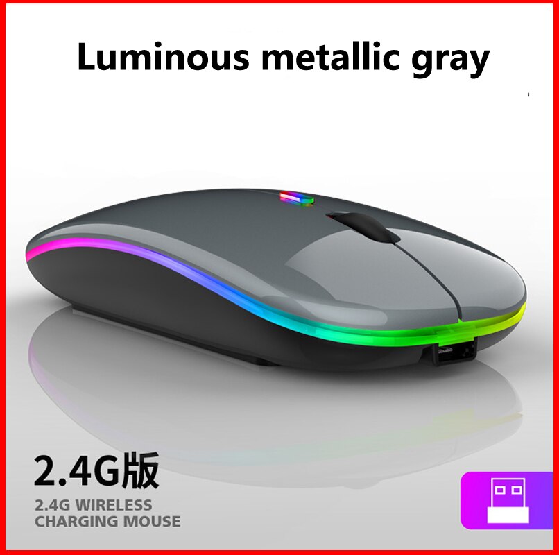 Wireless Silent Mouse LED Backlit Rechargeable USB Ergonomic Optical Gaming Desktop PC Laptop