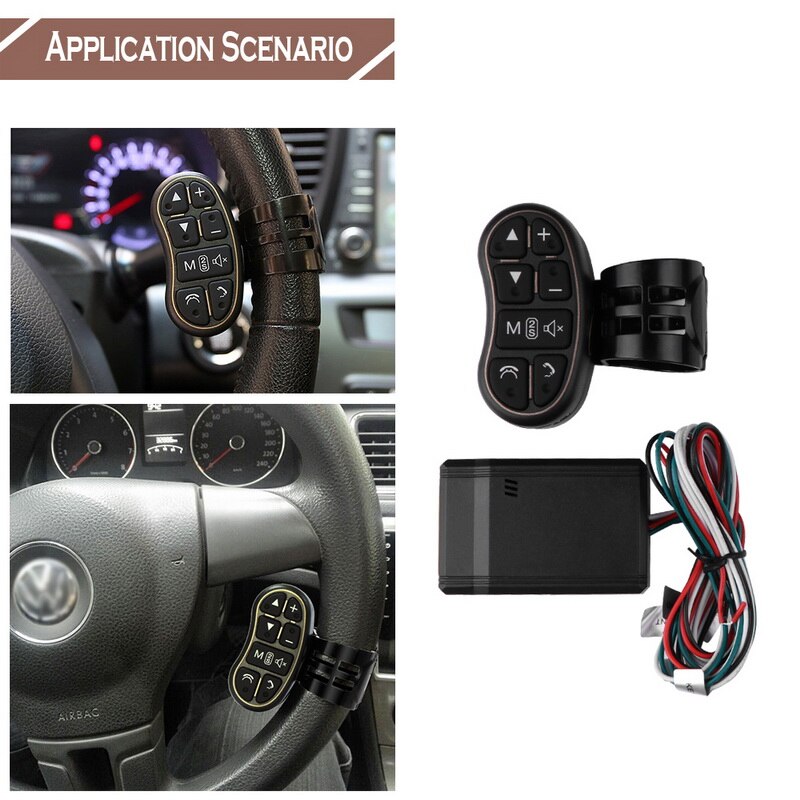 Bluetooth trådløs bil ratkontrol 8 knap multimedie dvd-afspiller universal fjernbetjening brug 2 din radio ledet lys