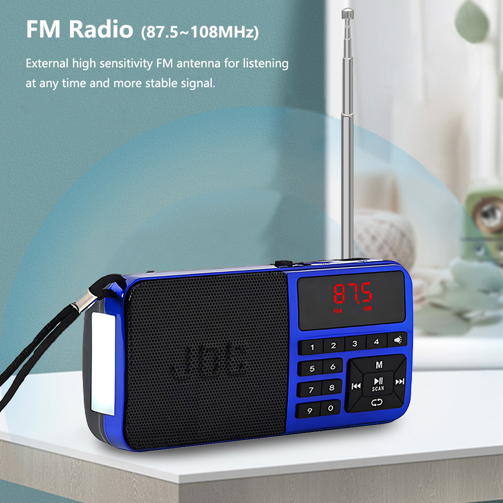 Radio FM Przenośne radio kieszonkowe Bluetooth Akumulator Obsługa słuchawek Karta USB TF Odtwarzacz MP3 z mini odbiornikiem radiowym
