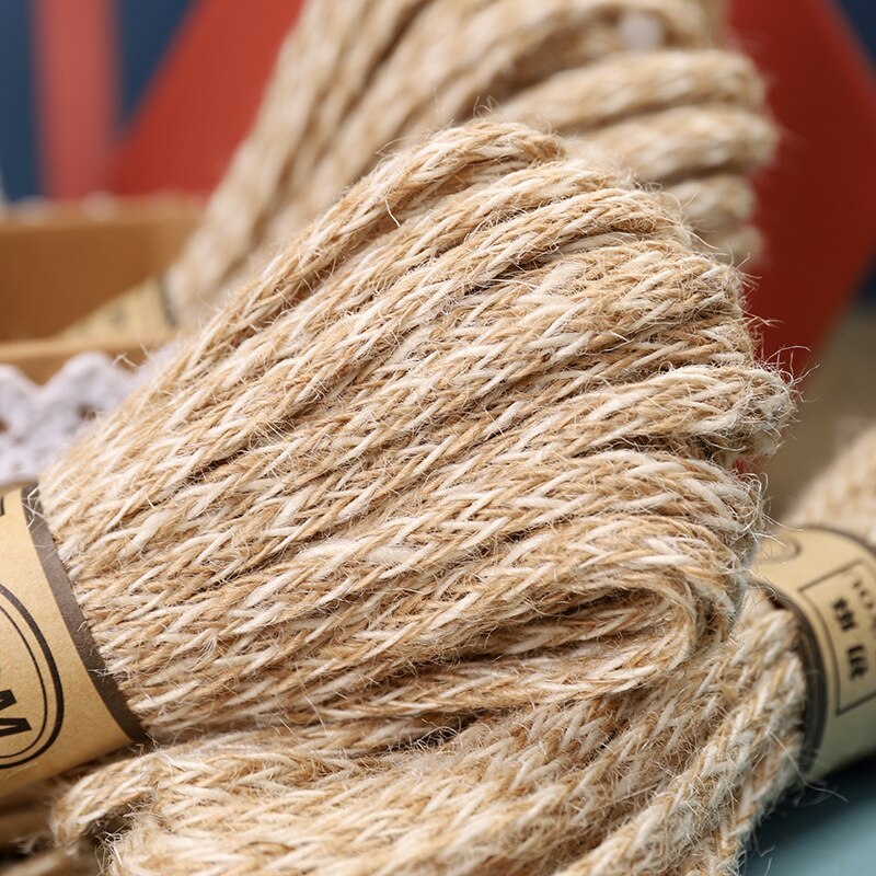 10meters Jute Rope Braided Jute Cord 6mm Thick Twine Rope for Crafting, Cat Scratching, Gardening and Decoration