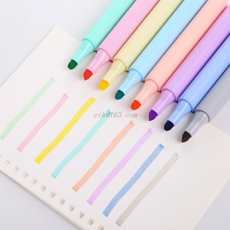 8 stk/sæt fluorescerende pen highlighter blyant candy farve tegnetusch