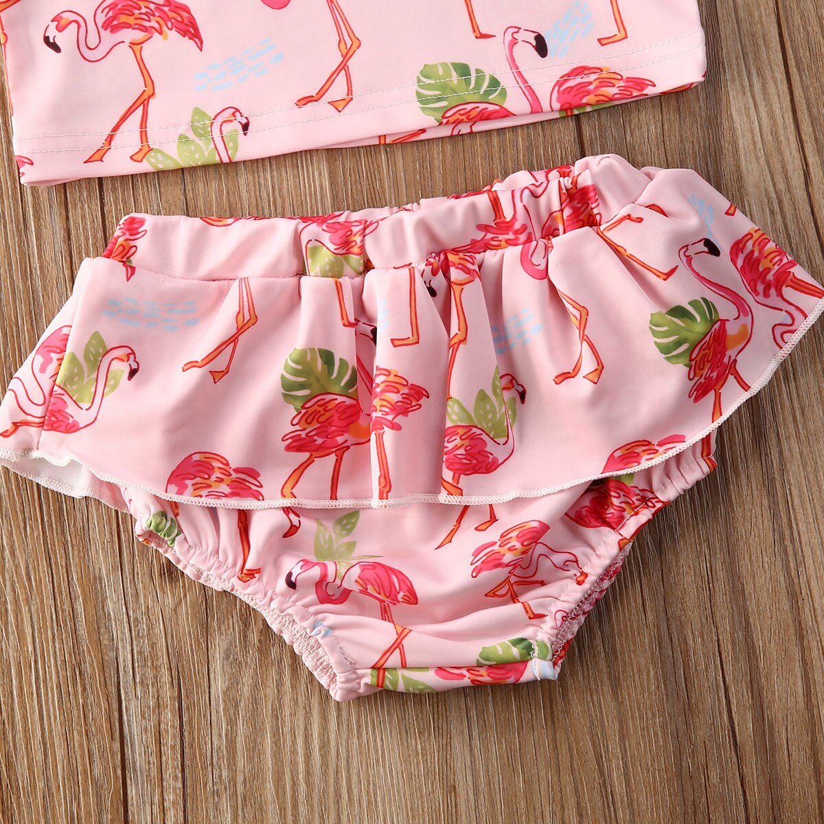 Pikkulapset vauvat tytöt flamingot uimahousut tupsut värikkäät uimapuvut bikinisetti 0-5t lapselle
