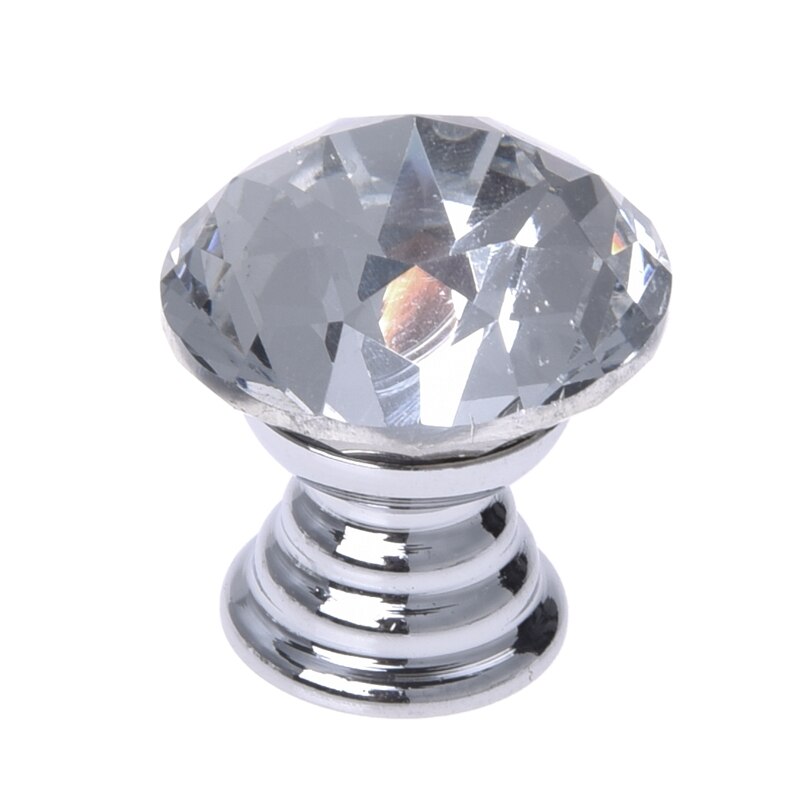 Perilla de armario de cristal transparente de 20mm de 10 Uds., manija de tirador de cajón, herraje para armario de puerta de cocina
