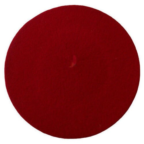 Kvinnor ull basker hatt söt enfärgad stilfull varm hatt: Röd