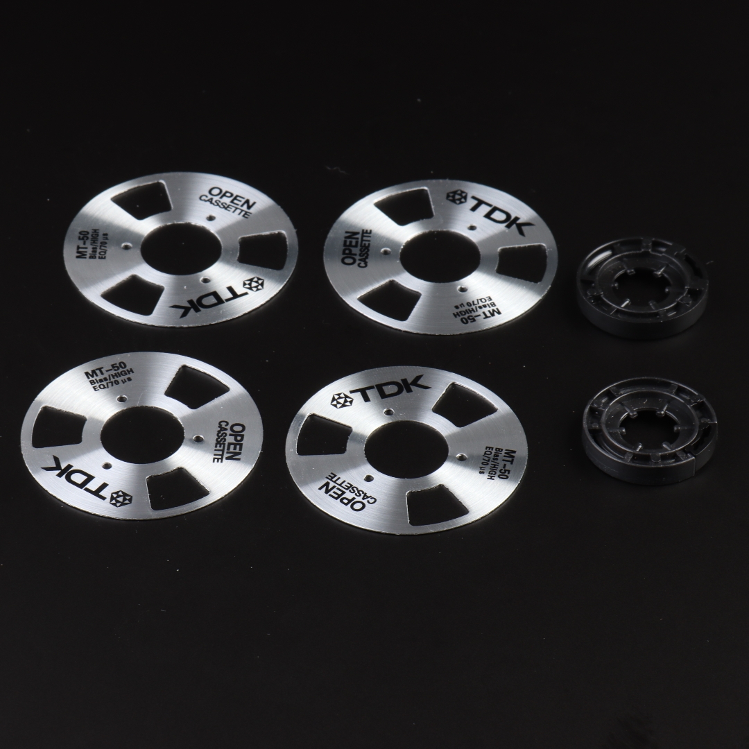 DIY Homemade (Aluminum) Reel To Reel Cassette for Audio Recording Cassette Tape - Gold Silver (Pack of 4 Reels + 2 Wheel): army green