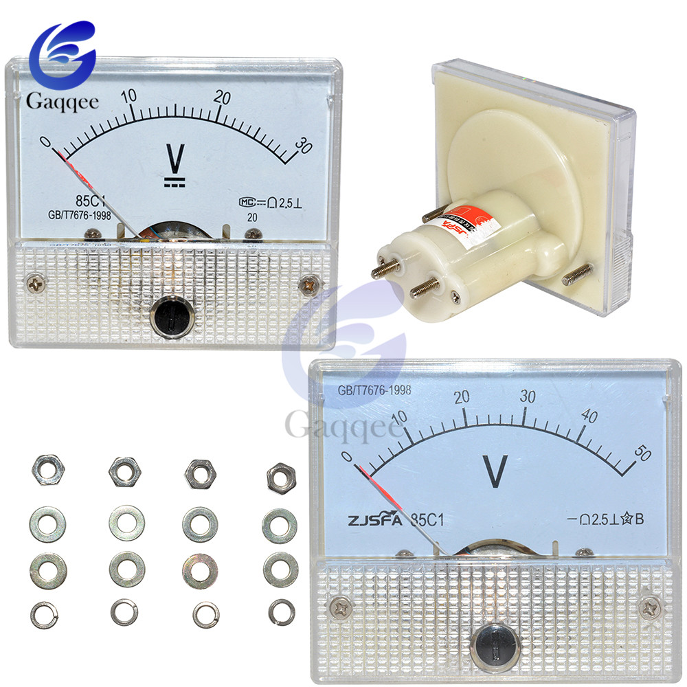 85C1 Dc Analoge Pointer Voltage Meter Panel 30V 50V Gauge Voltage Mechanische Spanning Meter
