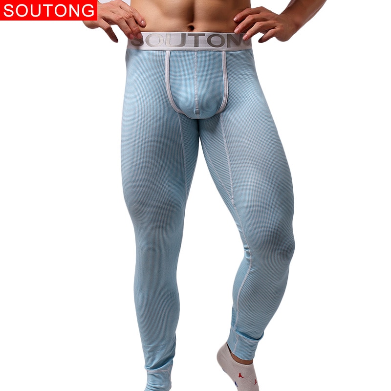 Soutong termoundertøj mandlige vinter varme mænd lange underbukser spandex printet mænd termo undertøj mænd termobukser  qk08
