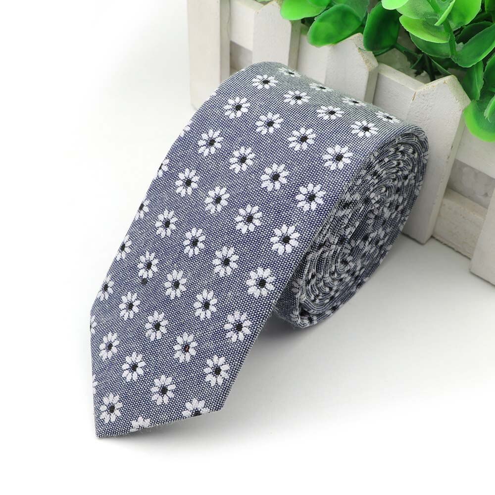 Katoen Bloemen Tie Mens 6 Cm Smalle Stropdas Paisley Plaid Bloem Voor Wedding Party Casual Accessoires: 13