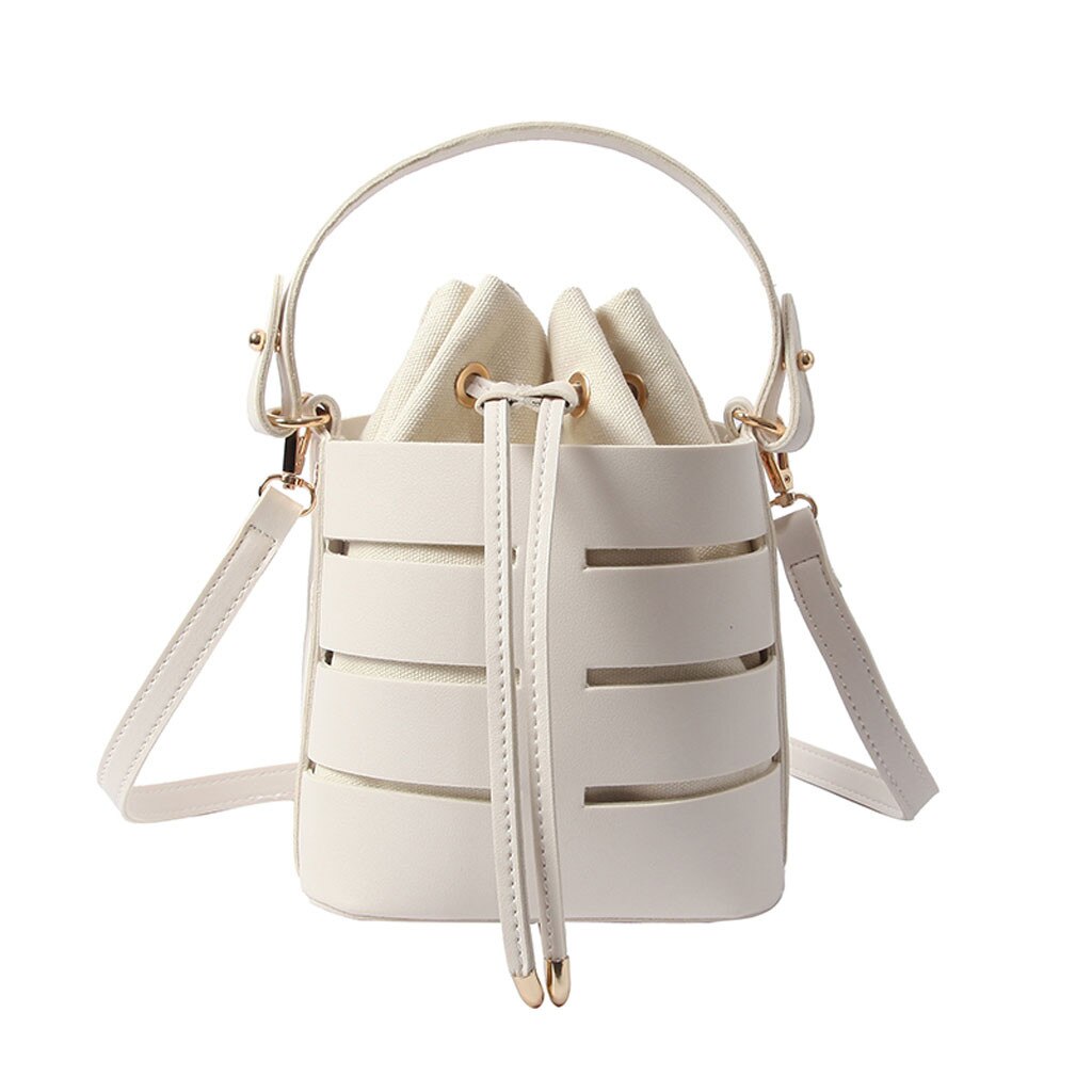 MOLAVE sacs à main seau femmes sacs sac creux multi-fonction et multi-couche sacs à main dames crossbody paquets 9328: White