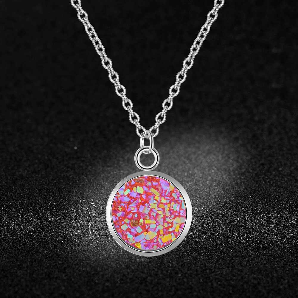 AAAAA 100% Roestvrij Staal Shining Resin Charm Ketting voor Vrouwen Nooit Aantasten Sieraden Ketting: JN149-6