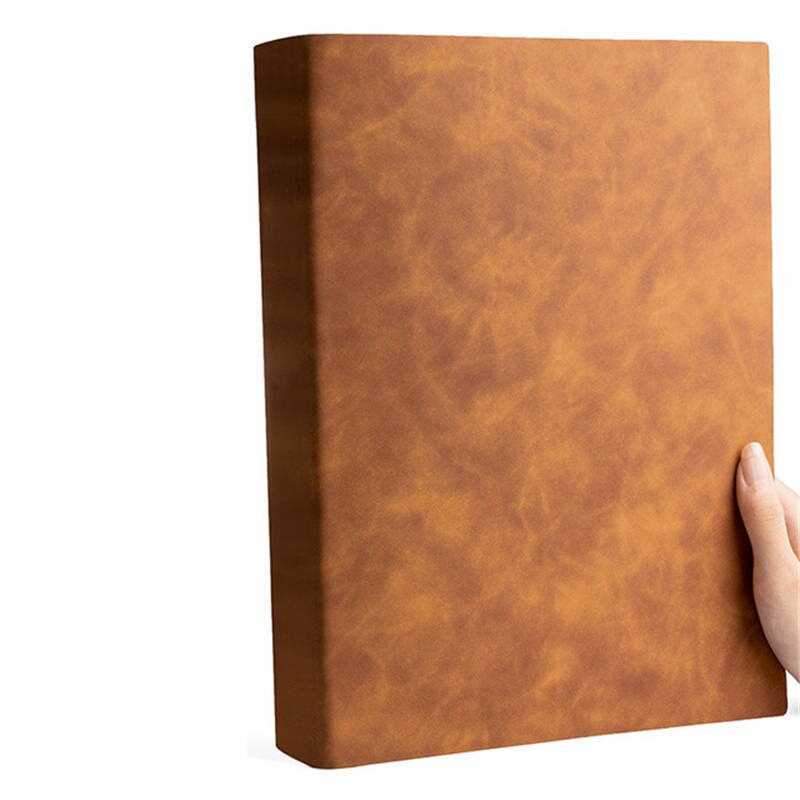 EZONE-Cuaderno de 208 páginas A4, libreta gruesa, cuaderno grande, diario de cuero suave, material escolar y de oficina, papelería: Marrón