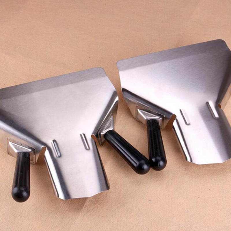 Viruta Scoop espátula para comida patatas fritas herramientas de cocina de acero inoxidable pala patatas fritas hamburguesa herramienta de embalaje individual/doble mangos de agarre