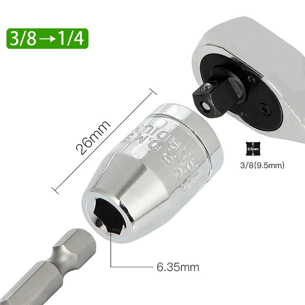 1Pc Impact Socket Adapter Converter 1/2 To 1/4 1/4 3/8 Square Nut Quick Wrench Ratchet Adapter Spanner Manual Tools Parts: WHITE