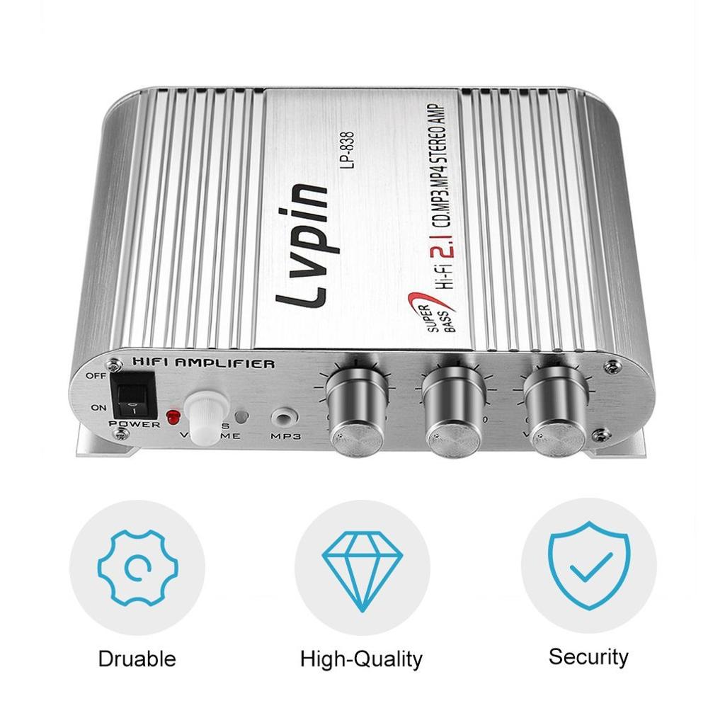 Mini HiFi Sliver 12V 200W CD MP3 Radio Car Auto Motor Boat Home Audio Stereo Bass Speaker AMPLIFIER BOOSTRER Verstarker Vehicle