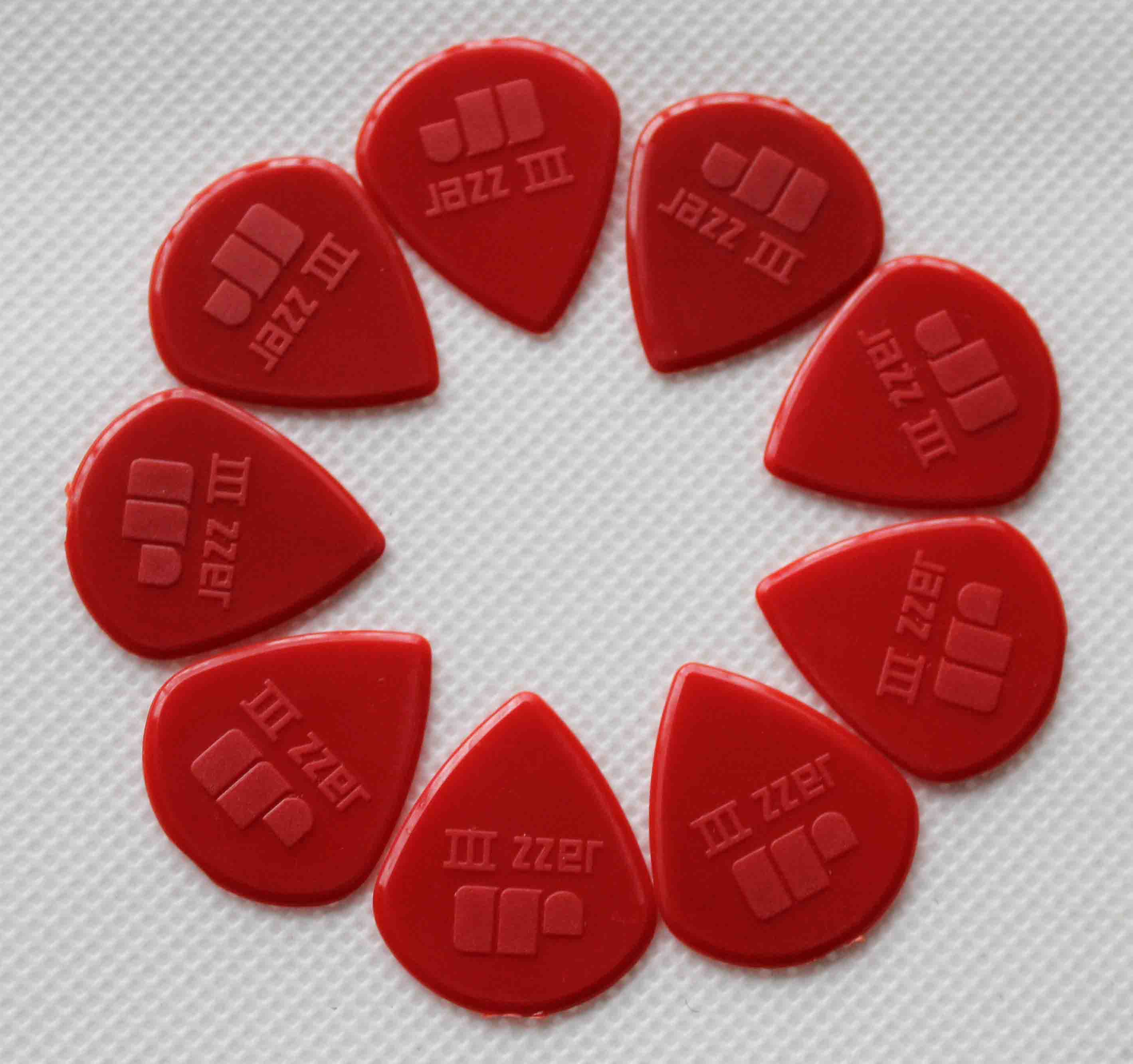 JAZZ 3 nylon guitar picks, JAZZ III guitar pick,1.0MM thickness, Picks Plectrum for acoustic and electric guitar picks: red color