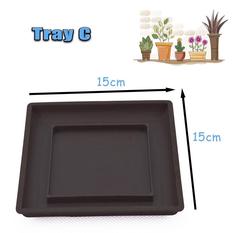 1Pc Imitatie Paars Zand Plant Tray Voor Plastic Bloempot Balkon Vierkante/Rechthoekige Potten Bonsai Kom Tuin Decoratie