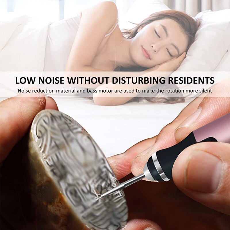 Cordless Rotary Tool-Rechargeable Engraving Pen with 300MAh Battery-Electric Adjustable Speed ​​Carving for Grinding