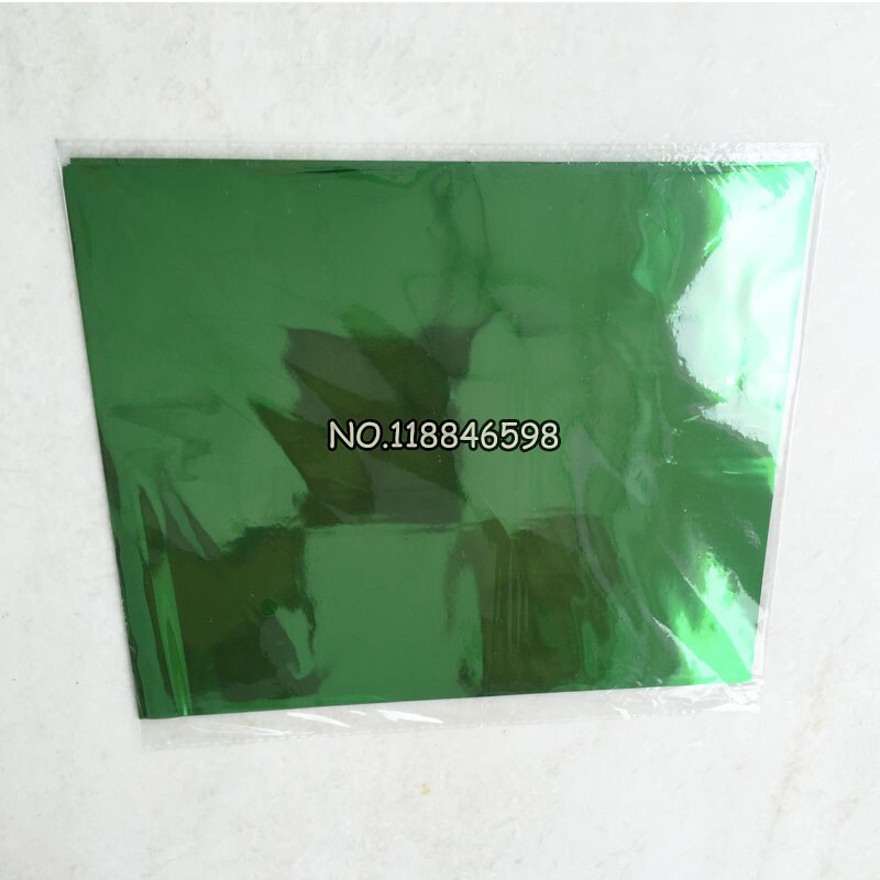 Papel de aluminio con estampado en para caja dura y Material plástico, Color verde A4, 20x29cm, 50 unids/lote