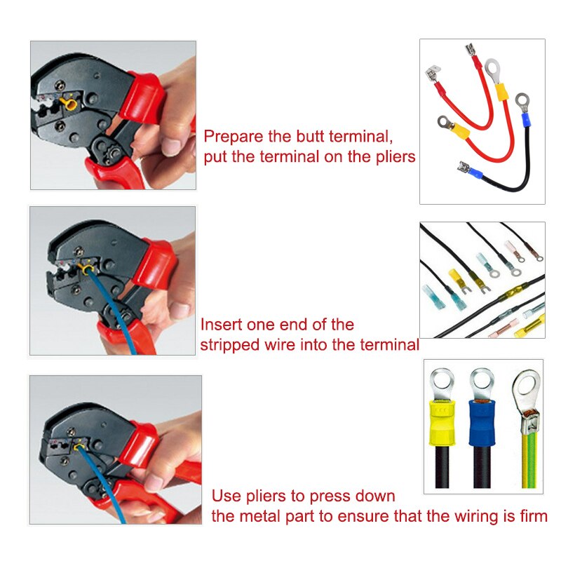 480PCS 12-Size Electrical Wire Terminals Crimp Connectors Assorted Insulated Red Blue Yellow