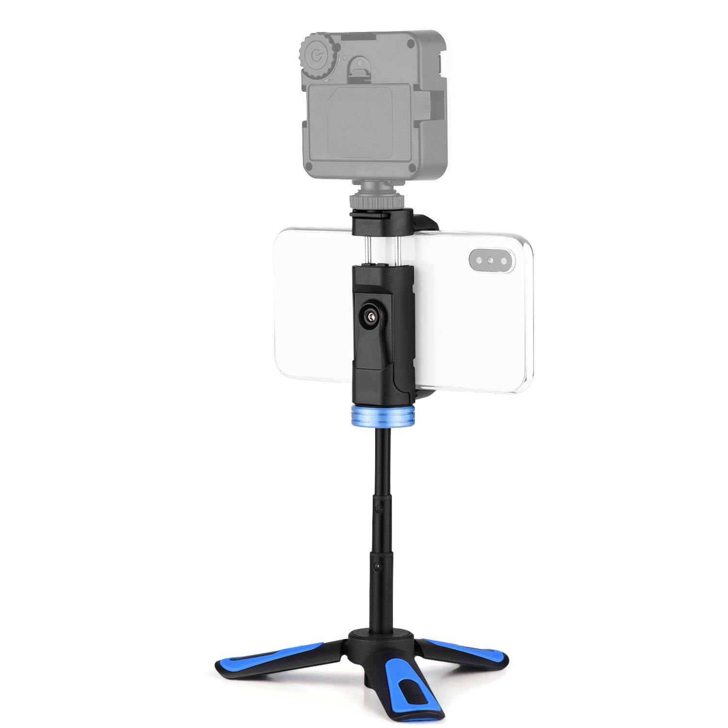 Extendable Phone Holder Mini Tripod Desktop Cellphone Bracket Clamp with Cold Shoe Foldable Smartphone Tripod for iPhone xiaomi