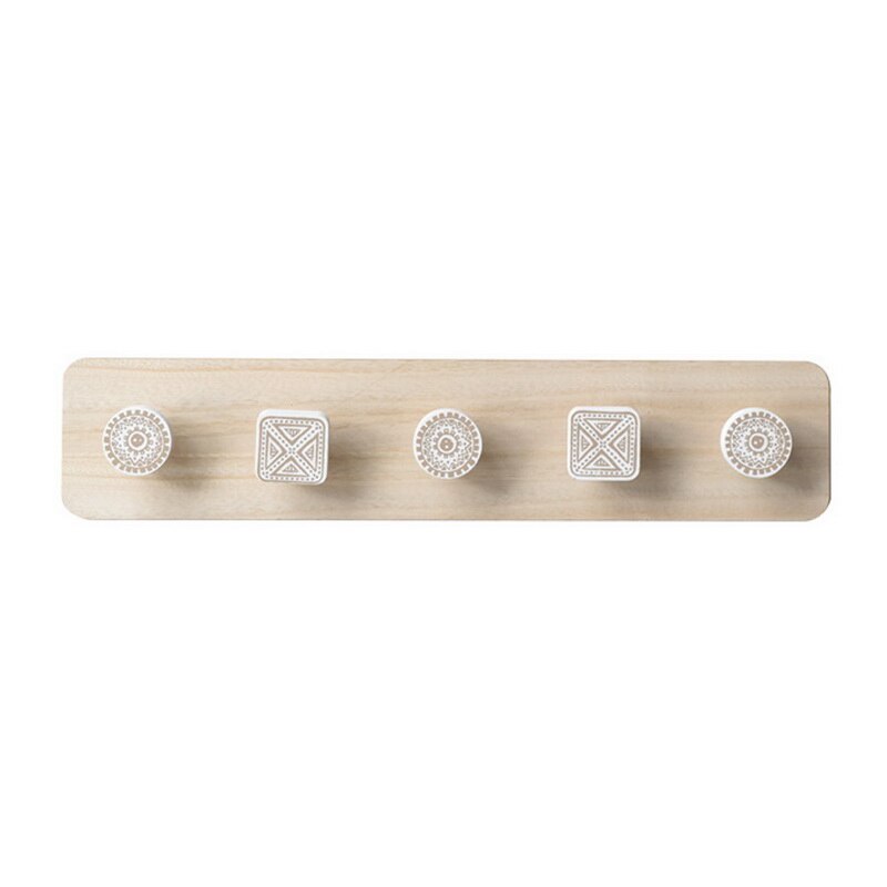 Percha de madera para abrigos, gancho de pared, colgadores decorativos para ropa del hogar, soporte para llaves, perchero montado en pared, colgador de llaves, estante de pared: 5 hooks