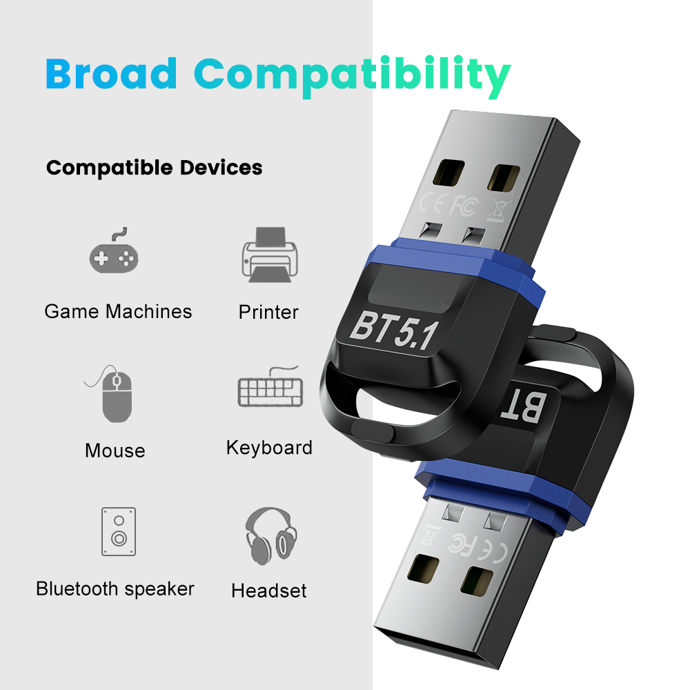 USB Bluetooth 5.1 Adapter Bluetooth 5.0 Receiver Wireless Bluethooth Dongle 4.0 Music Mini Bluthooth Transmitter For PC Computer