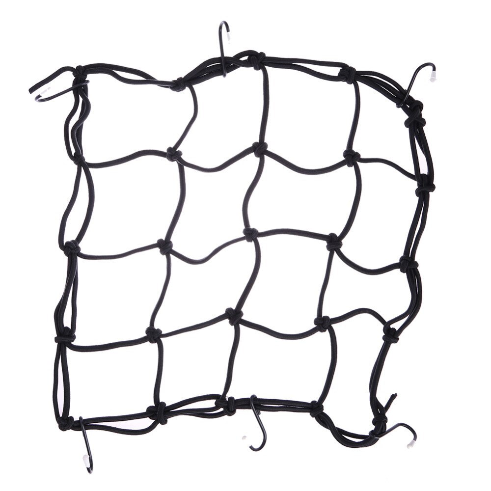 Biltilbehør motorcykel cykelhjelm holder 6 kroge hold nede 30 x 30cm mesh nettaske bagage last mesh net auto bil styling