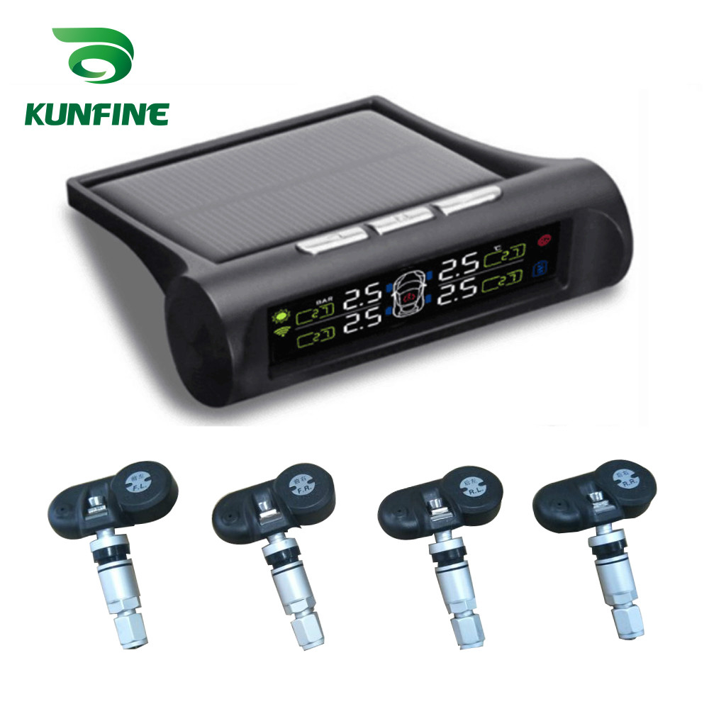 Solar Energy Smart Car TPMS Tire Pressure Monitoring System Digital LCD Display Auto Security Alarm Systems with Sensor: Internal TPMS