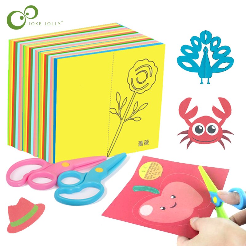 Papierschnitt-einstellen, Papierschneiden, Scheren, Fähigkeiten, Aktivität, Schneidebuch, Kinderhandwerk, Spielzeug-setzt, Vorschule mit kindersicherer Schere