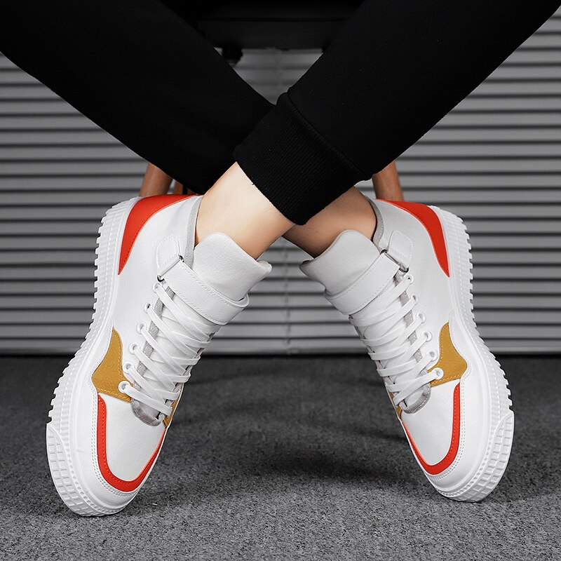 Herr vulkanisera skor tecknade sneakers höga skor för män fritidsskor halkfria manliga snörskor män skor tenis tecknad