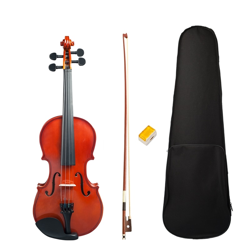 1/4 High-Gloss Violin Finished Violin Student Violin with Box + Bow + Rosin Student Indoor Cello Natural Violin: Default Title