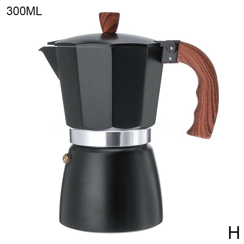 Kaffebryggare perkolator gryta spis topp italiensk stil espressoböna 150/300ml moka gryta kaffekanna: H