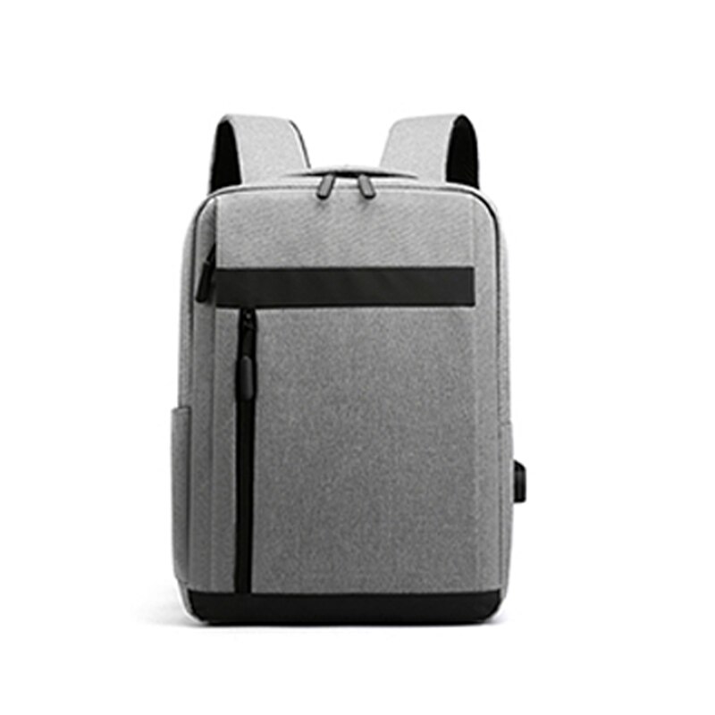 Men's USB Rechargeable Large capacity bale Leisure Travel Multifunctional Backpack Waterproof Men's Business Laptop Classic bags: gray