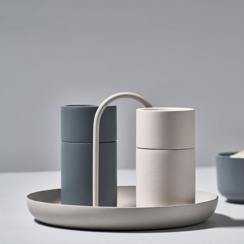 Nordisk desktop opbevaringsbakke plast runde smykkeskuffer stue køkkenbord måltid snack bakke plade med håndtag hjemmeindretning