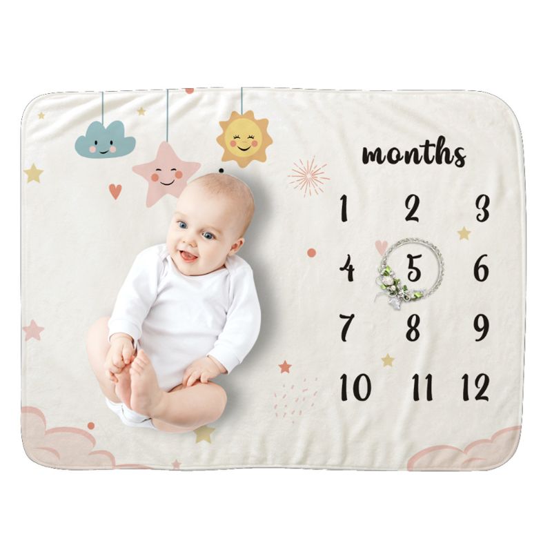 Baby Monthly Record Growth Milestone Blanket Newborn Photography Prop ...