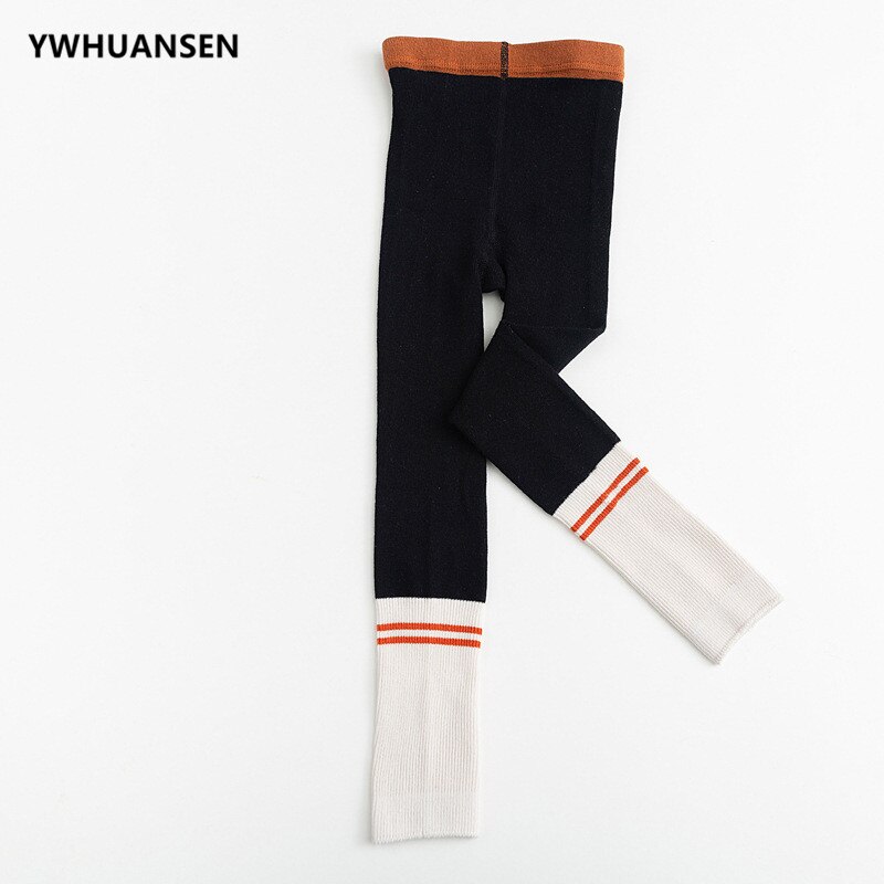 Märke koreanska barn leggins höst vinter bomull barn byxor dubbelnål stickade flickor pojkar leggings: 1 / 4 to 7t