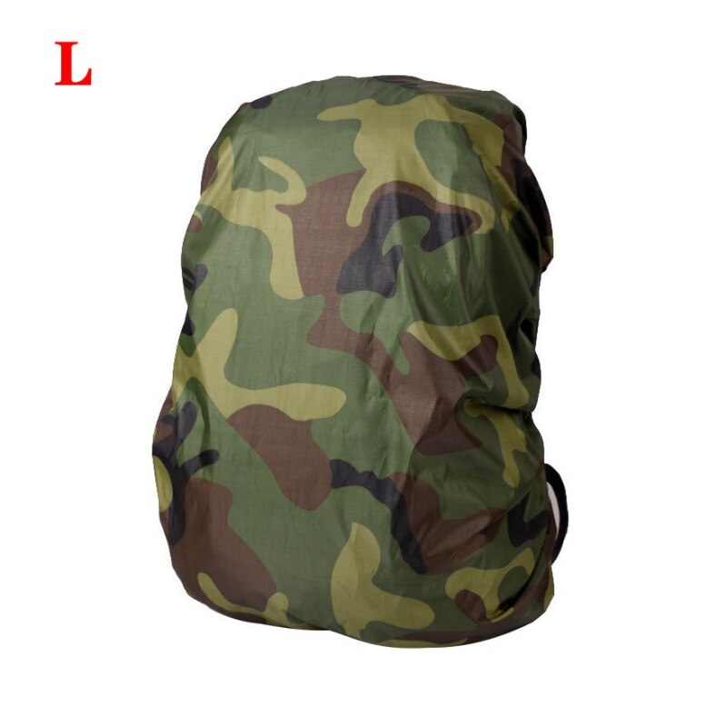 Camouflage Backpack Cover Dust-resistance Rucksack Waterproof Cover For Outdoor Camping Travel Hiking Climbing Bag: Black