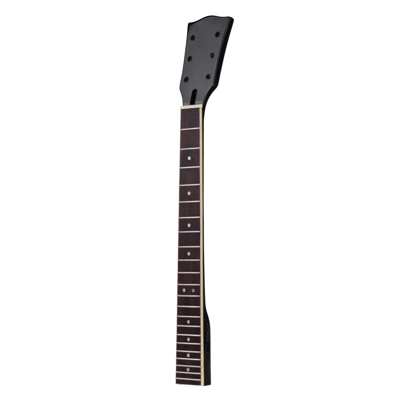 Black Electric Guitar Neck Maple Wood 22 Frets Fingerboard with White Dots Inlay Replacement for Electric Guitar