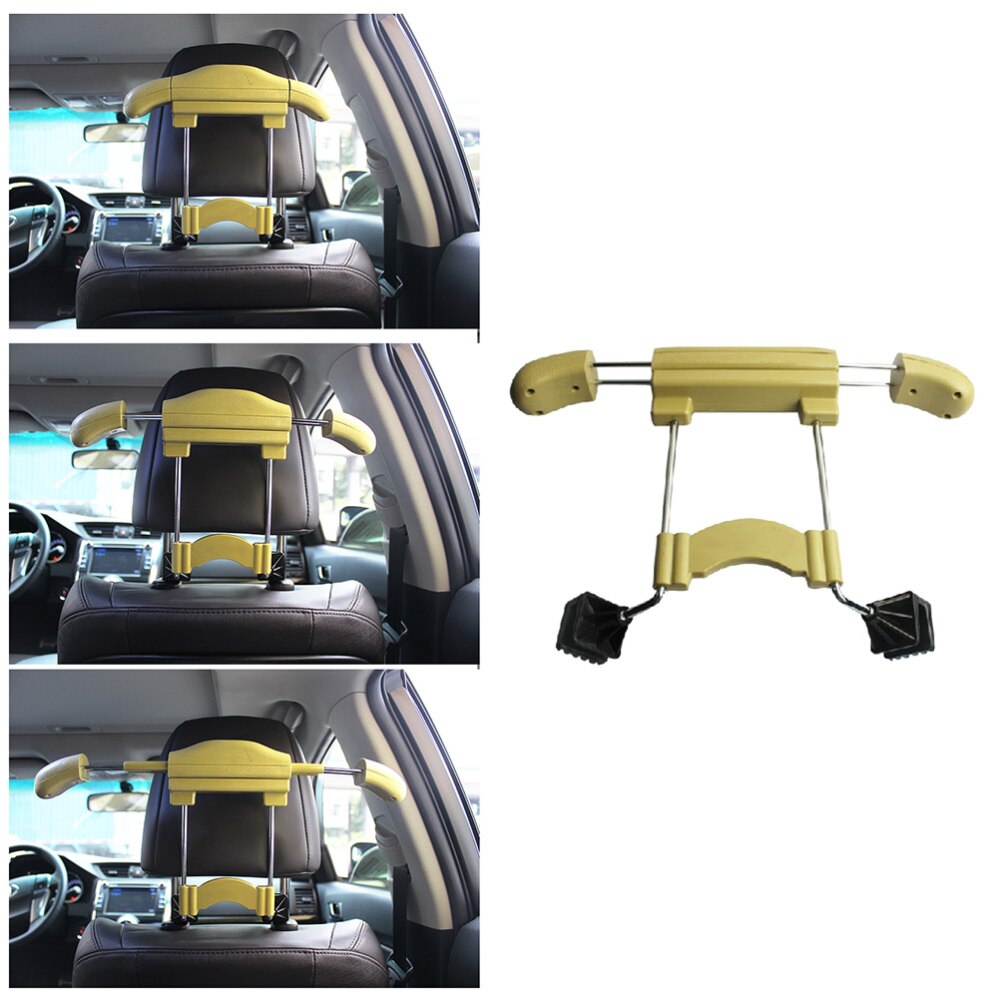 Auto Seat Hoofdsteun Hanger Kledingrek Mini Kleerhanger Voor Jas Suits Shirts (Beige)