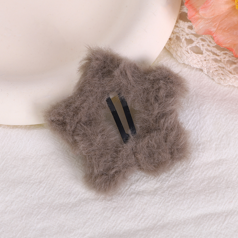 1/2/4 Uds. Pinzas para el cabello BB de estrella de felpa dulce para mujeres y niñas, horquillas con flequillo lateral esponjoso, pasadores, accesorios para el cabello Y2K: XS / Azul cielo