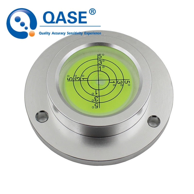 Universal Flange Spirit Level Bubble Circular Bubble Level Bullseye Matal Protractor Horizontal Measuring Instruments