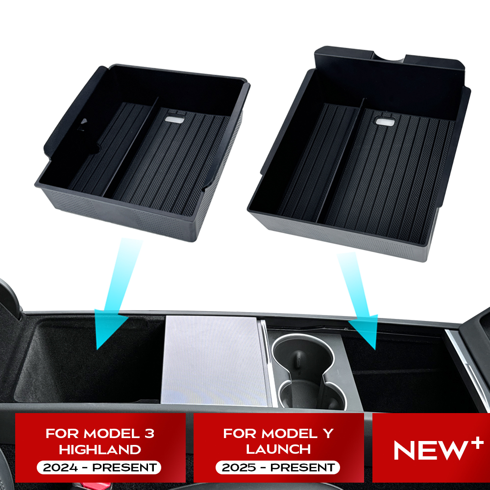 Pour Tesla modèle Y lancement 2025 modèle 3 Highland 2024 Console centrale étui de rangement pour lunettes accoudoir boîte de rangement supérieure