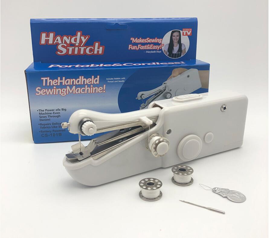 Portable Household Mini Hand Sewing Machine Quick Stitch Sew Needlework Cordless Clothes Fabrics Electronic Sewing Machine