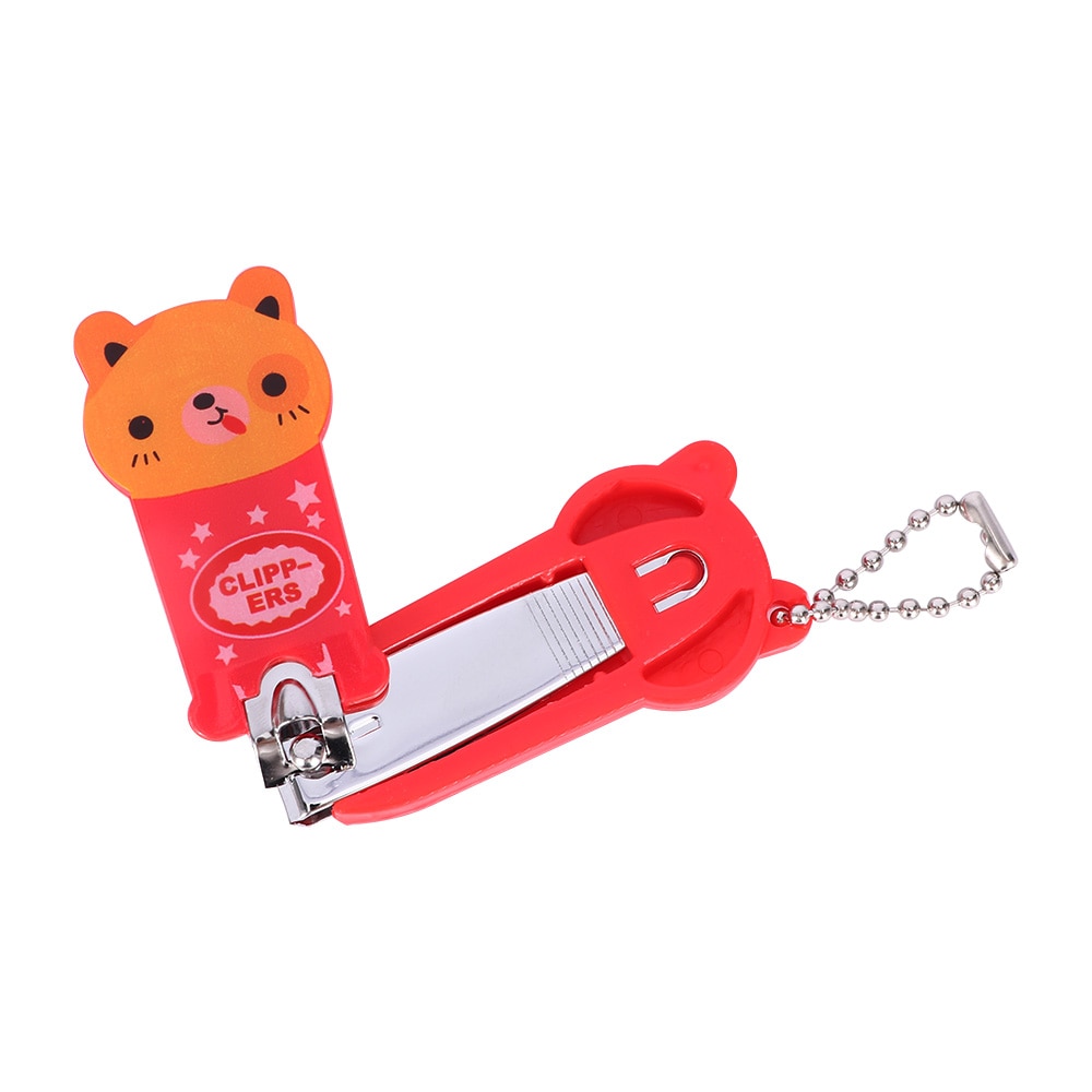 Cortador de uñas para bebés, cortador de dedos, tijeras, cortador de uñas, herramienta para manicura y uñas con llavero, de Mini animales de dibujos animados