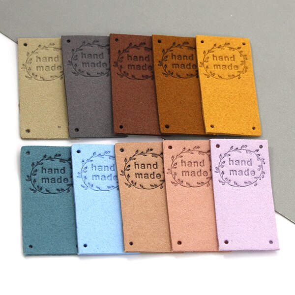 Ręcznie wykonane metka ze skóry wieniec metki dla odzież szyta ręcznie etykiety DIY czapki szalik kosz dodatki robić odzieży 20 sztuk 2.5x5CM: mieszać kolor