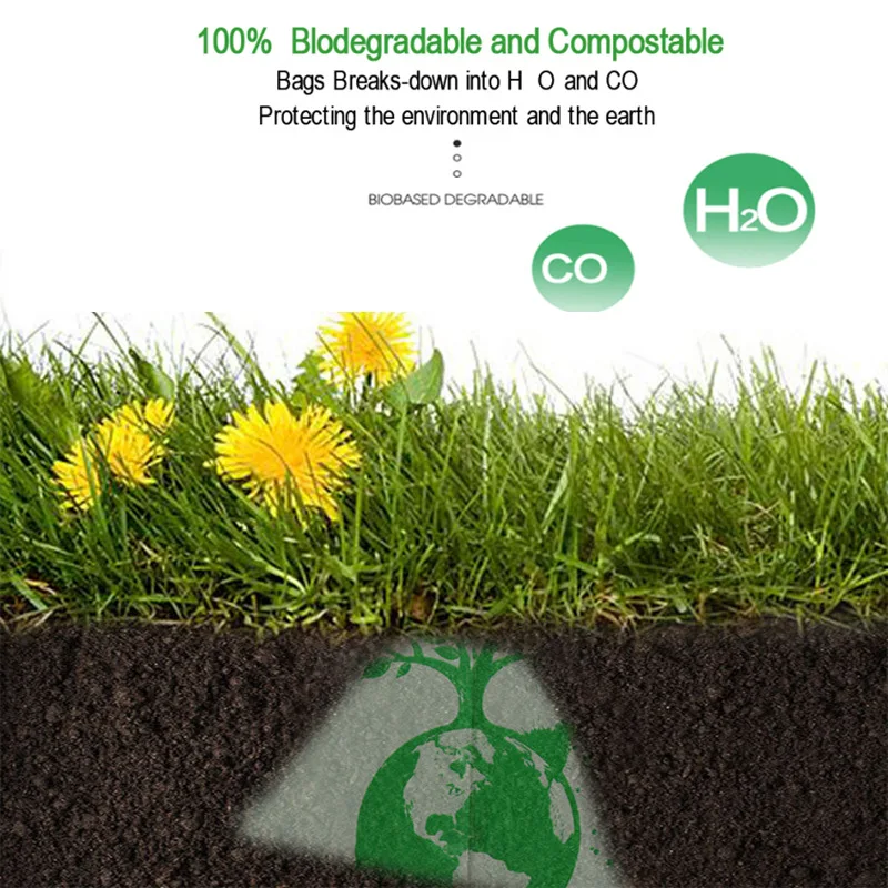50 Stuks 6/8/10L/30L Platte Vuilniszakken Biologisch Afbreekbare Vuilniszakken Huishoudelijke Composteerbare Vuilnis Liners Zakken voor Keuken