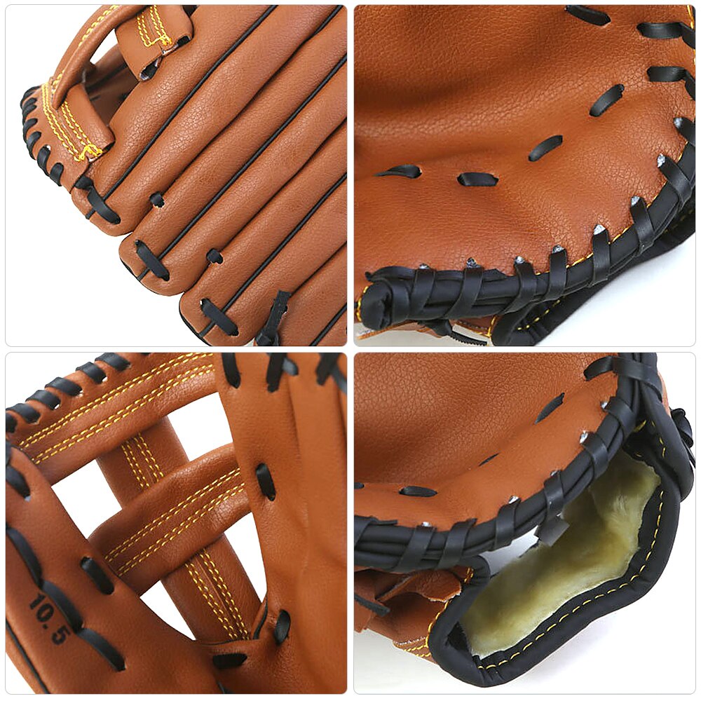 10.5in Outdoor Sport Honkbal Handschoen Softbal Praktijk Apparatuur Outfield Pitcher Handschoenen Lederen Softbal Handschoen