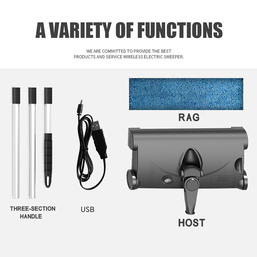 Electric Floor Sweeper Cleaner Vacuum Rechargeable Wireless Hand Push Vacuum Cleaner Household Electric Mop Broom Robot