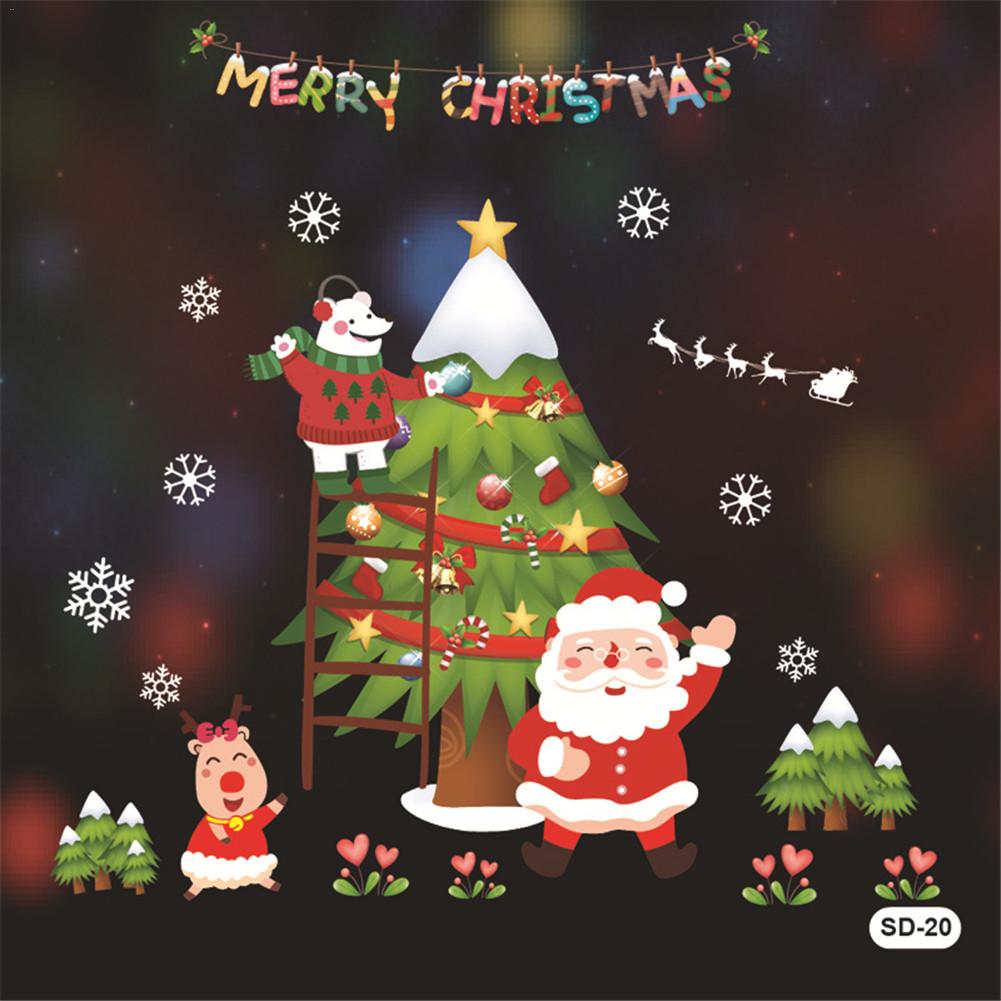 ON Christmas Window Stickers Waterproof Decorative Stickers Various Patterns Home Decoration