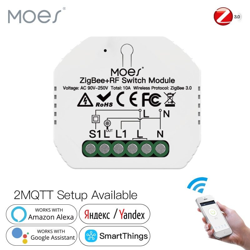 Tuya ZigBee 3.0 inteligentna żarówka moduł przełączający SmartThings wymagane pilot aplikacji, współpracuje z Alexa Google domu robić sterowania głosem
